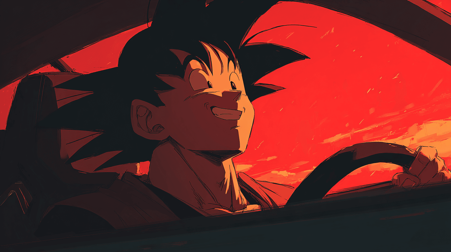 loop_on_Son_Goku_is_driving_a_Tesla_smile_relaxed_expression_fr_0c3fa431-02bf-4b94-9683-b5345e24033a.png